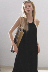 Lyocell Halter Little Black Dress